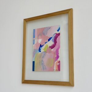 Acrílico sobre papel Abstrato 003 /  quadro sanduíche de vidro