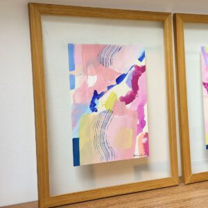 Acrílico sobre papel Abstrato 003 /  quadro sanduíche de vidro