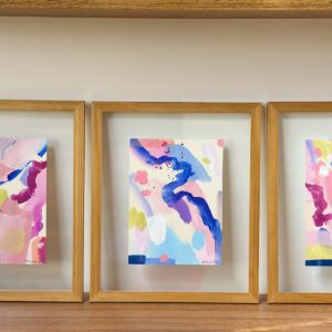 Acrílico sobre papel Abstrato 001 /  quadro sanduíche de vidro