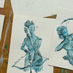 Aquarela Arqueira da Confiança /  31 x 38 cm