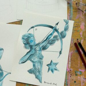 Aquarela Arqueira dos Ventos /  31 x 38 cm